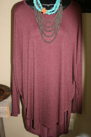 long sleeve cranberry shirt